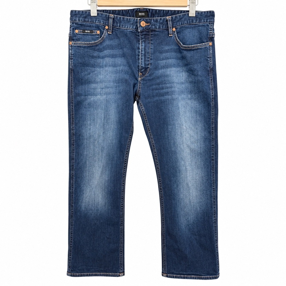 Hugo Boss Delaware Slim Fit Blue Stretch Jeans Mens 40x27 Faded Denim